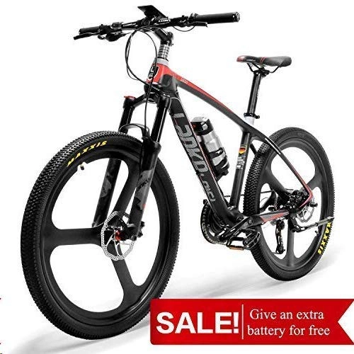 Bici elettriches : ZDDOZXC Bicicletta S600 Super-Light da 18kg in Fibra di Carbonio per Mountain Bike Bicicletta elettrica con Freno Idraulico Shimano Altus