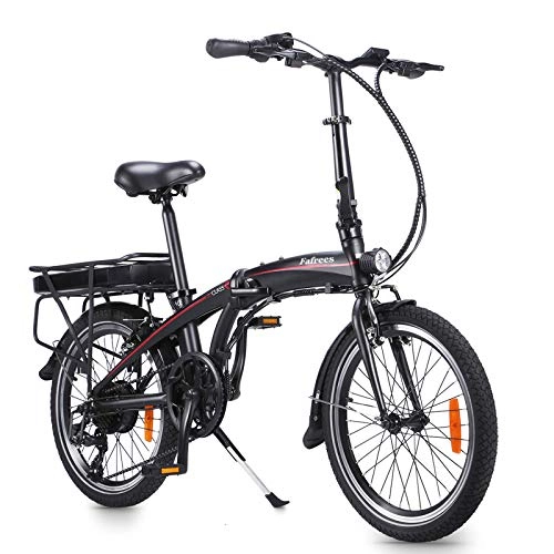 Bici elettriches : ZIEM Bici Elettrica Pieghevole da 250 W, Bici Elettrica da 20 Pollici con Batteria da 10 Ah, Autonomia da 50 a 55 Km