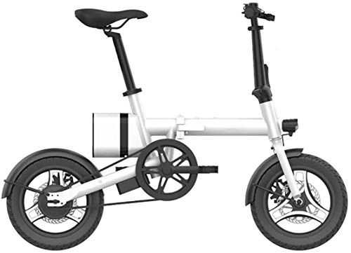 Bici elettriches : ZJZ Biciclette elettriche da 14"per Adulti, Bici in Lega di Alluminio da 250 W Biciclette per Tutti i Terreni, Batteria agli ioni di Litio Rimovibile da 36 V / 6 Ah, Mountain Bike, Nero