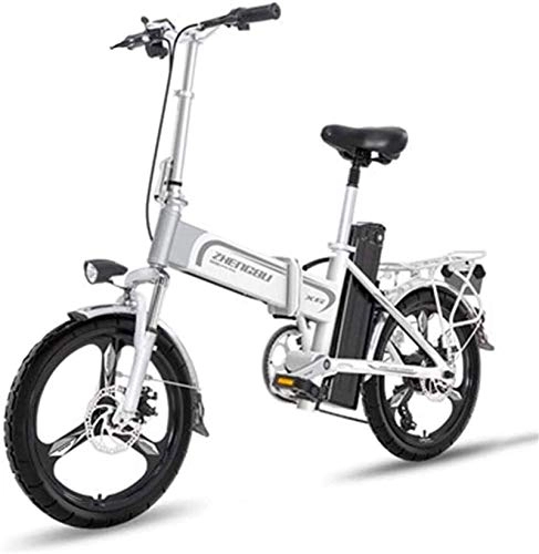 Bici elettriches : ZJZ Biciclette elettriche veloci per Adulti Bicicletta elettrica Leggera Ruote da 16 Pollici Bicicletta Portatile con Pedale Bicicletta elettrica in Alluminio con servoassistenza 400W