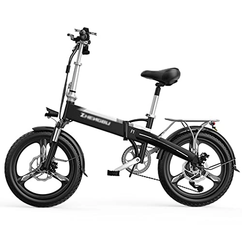 Bici elettriches : ZXQZ Bici Elettriche per Adulti Ebike Pieghevole da 20", con Batteria Rimovibile da 48V, Gamma Massima 120 Miglia.