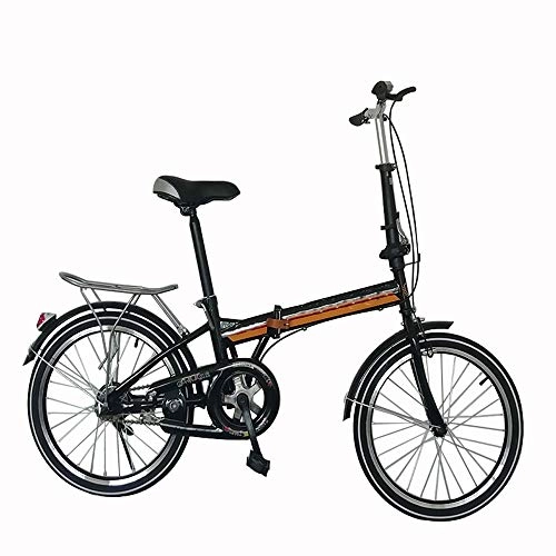 Bici pieghevoli : 20-inch Folding Bike, Bike Studente, Outdoor Pendolare, Tronco Bike, Biciclette da Donna, Nero, 20inch