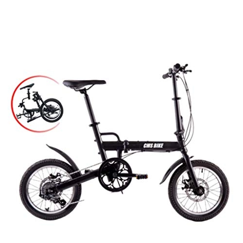 Bici pieghevoli : Adulti bicicletta pieghevole bicicletta pieghevole for Man Donne leggero portatile da 16 pollici a 6 marce Biciclette a velocità variabile for studenti adolescenti di sicurezza di riciclaggio della bi