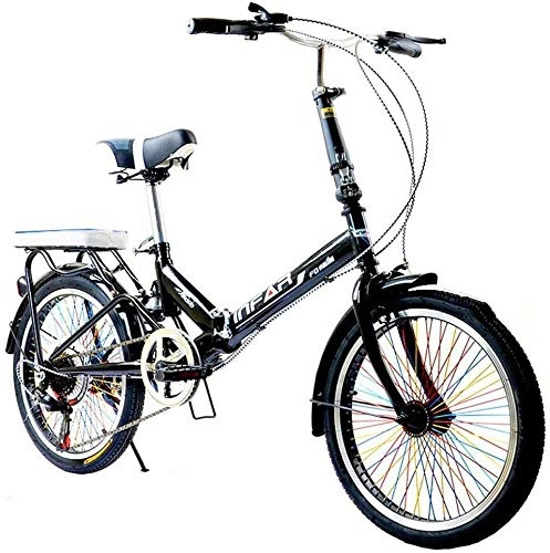 Bici pieghevoli : AJH Pieghevole Biciclette Pieghevoli Biciclette Unisex-Adulto Biciclette a 6 Marce da 20 Pollici Set di Ruote a velocità variabile Bicicletta Ammortizzatore Biciclette