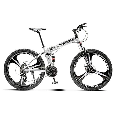 Bici pieghevoli : AoYan Mountain Bike per Adulti - Biciclette a Doppio Disco con Cambio a 30 velocità, Design Pieghevole, Doppio Assorbimento degli Urti Anteriore e Posteriore, Bici da Strada