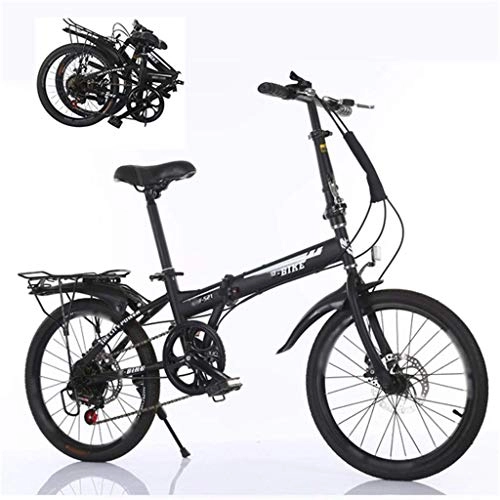 Bici pieghevoli : AQUILA1125 - Mini bicicletta pieghevole da 50, 8 cm, per studenti, lavoratori, ambiente urbano e pendolari al lavoro, colore: Nero