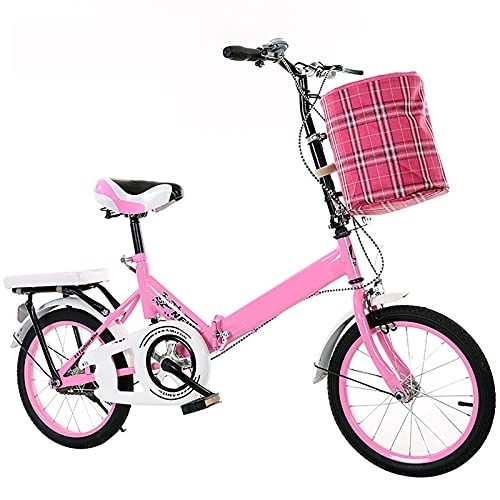 Bici pieghevoli : ASPZQ Bicycle Pieghevole Portatile Piccolo E Ultra-Leggero per Studenti da Donna da Donna da Donna da Donna da Donna da Donna da 20 Pollici Adulto, Rosa, 16 Inches