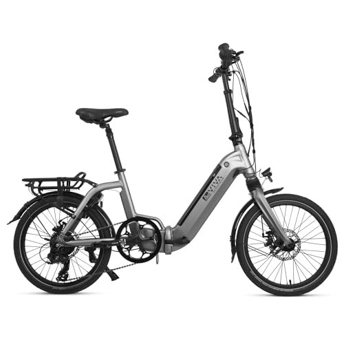 Bici pieghevoli : AsVIVA B13 Bicicletta elettrica pieghevole, colore nero, con batteria Samsung da 36 V / 15, 6 Ah, estremamente compatta. Ruote da 20", con cambio Shimano a 7 marce, freni a disco, illuminazione a LED