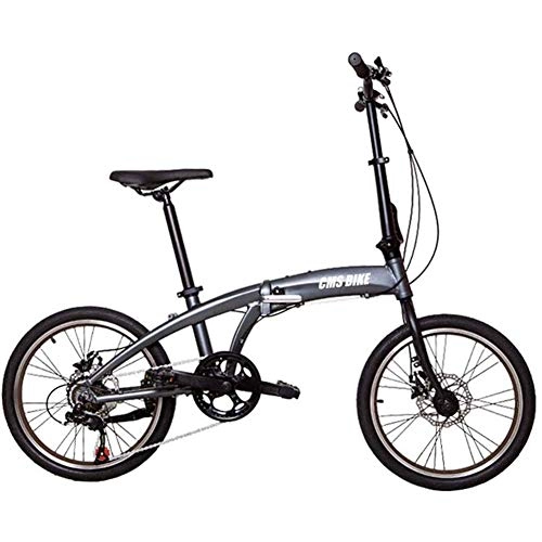 Bici pieghevoli : AUKLM Comfort Bikes Esercizio aerobico 20 Pollici Ultra Leggero Lega di Alluminio Bicicletta Pieghevole a velocit variabile Bicicletta da Strada Portatile per Adulti Bici da Studente, Grigio