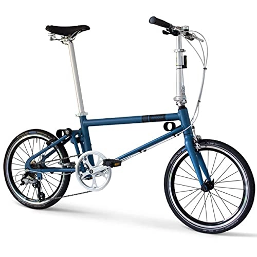 Bici pieghevoli : Bici pieghevole muscolare Ahooga Comfort Blu, ruote da 20 pollici