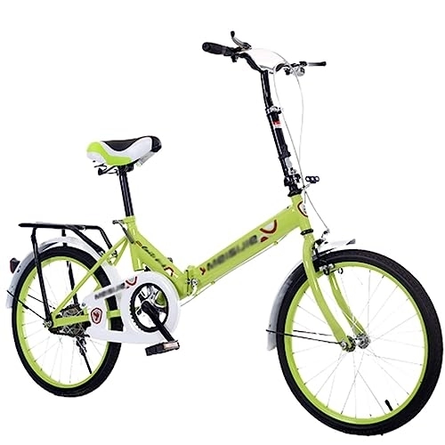 Bici pieghevoli : Bici pieghevole per adulti, bicicletta da città pieghevole in acciaio ad alto tenore di carbonio, bici pieghevole leggera, con portapacchi posteriore, per adolescenti, adulti D, 20in