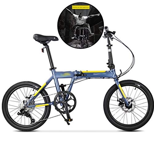Bici pieghevoli : Bici pieghevoli Mountain Bike Maschio 20 inch Single Speed ​​a velocità Variabile da Corsa Maschile E Femminile A velocità Variabile Auto Assorbimento (Color : Blue, Size : 20inches)