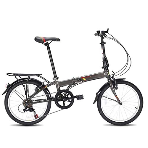 Bici pieghevoli : Biciclette pieghevoli 20in 7-Speed ​​Folding Bike City Mini Pendolari compatta for bicicletta urbani, telaio in acciaio alto tenore di carbonio, leggero e resistente for Uomo Donna Bike AQUILA1125