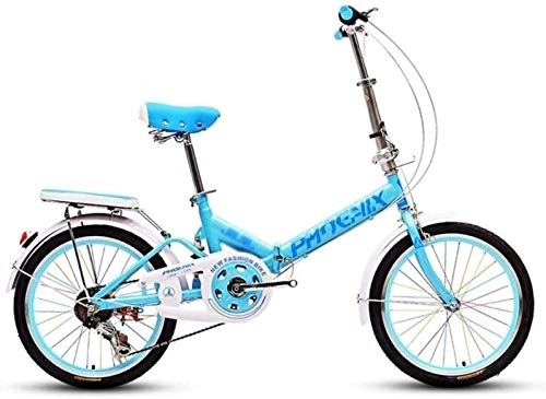 Bici pieghevoli : Biciclette, velocità variabile a 7 velocità, bicicletta pieghevole, struttura in acciaio al carbonio, ruote in lega di alluminio 20 pollici, bicicletta per bambini, assorbitore, bici 5-29, nero fengon