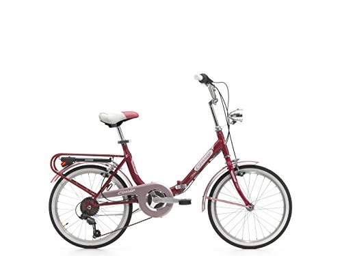 Bici pieghevoli : Cicli Cinzia Bicicletta 20" Citybike Pieghevole Bologna 6 / V Revo Shift V-Brake Alluminio, Rosso Brillante, Unisex – Adulto