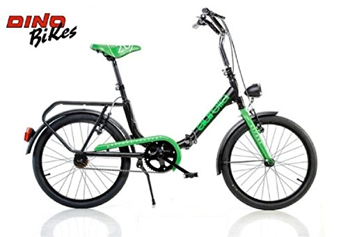 Bici pieghevoli : Cicli Puzone Bici 20" Pieghevole Nero Verde Dino Bikes Art. 321