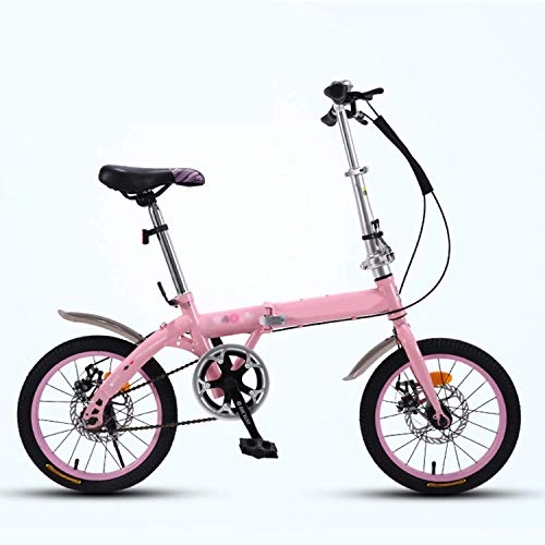 Bici pieghevoli : City Bike pieghevole, pieghevole bici di esercitazione, Biciclette pieghevoli for gli uomini, pieghevole bici leggera, Fold Up biciclette for adulti AQUILA1125 ( Color : Pink , Size : 16 inches )