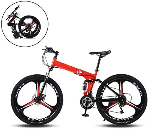 Bici pieghevoli : CSS Mountain bike da 26 pollici, telaio pieghevole in acciaio ad alto tenore di carbonio a velocit variabile, doppio assorbimento degli urti, tre ruote da taglio, bicicletta pieghevole 6-20, 27 veloc