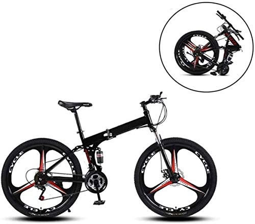 Bici pieghevoli : CSS Mountain bike da 26 pollici, telaio pieghevole in acciaio ad alto tenore di carbonio a velocit variabile, doppio assorbimento degli urti, tre ruote pieghevoli, bicicletta pieghevole 7-2, 21 veloc
