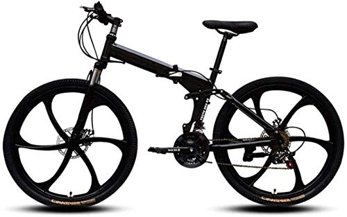 Bici pieghevoli : CSS Mountain bike da 26 pollici, telaio pieghevole in acciaio ad alto tenore di carbonio a velocità variabile, doppio assorbimento degli urti, tre ruote da taglio, bicicletta pieghevole 7-14, 21 veloc