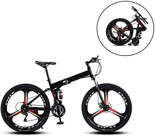 Bici pieghevoli : CSS Mountain bike da 26 pollici, telaio pieghevole in acciaio ad alto tenore di carbonio a velocità variabile, doppio assorbimento degli urti, tre ruote pieghevoli, bicicletta pieghevole 7-2, UN, 24 ve