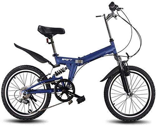 Bici pieghevoli : CSS Mountain bike pieghevole da 20 pollici 6 bici da strada a velocità variabile bici da uomo e donna bici pieghevole da bici a velocità variabile per uomo donna bici 6-24, Blu