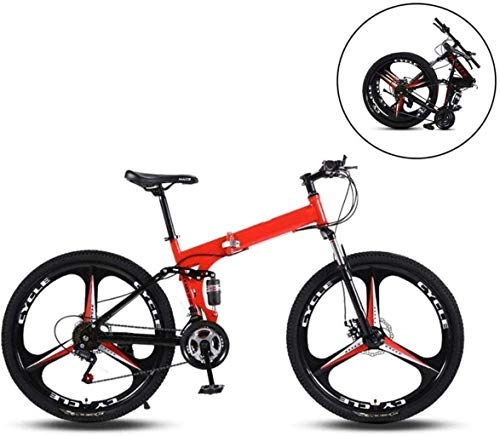 Bici pieghevoli : CSS Mountain bike, telaio pieghevole in acciaio ad alto tenore di carbonio 24 pollici velocità variabile doppio assorbimento degli urti tre ruote della taglierina bicicletta pieghevole 6-6, 21 velocit