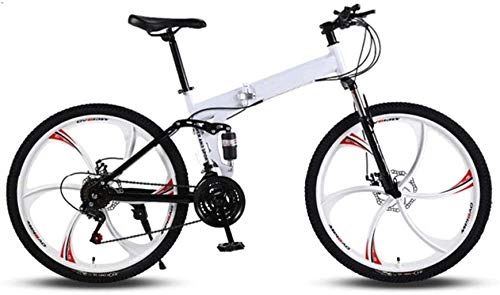 Bici pieghevoli : CSS Mountain bike, telaio pieghevole in acciaio ad alto tenore di carbonio 26 pollici a velocità variabile, doppio assorbimento degli urti, tre ruote da taglio, bicicletta pieghevole 6-20, 24 velocità