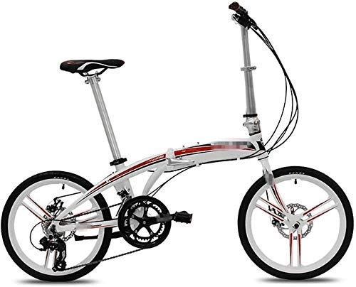 Bici pieghevoli : CXY-JOEL Bicicletta Pieghevole Mini per Bambini Bicicletta Ultraleggera da Viaggio Mini Adatta per la Guida in Bici da Città (Colore: Nero Rosso, Dimensioni: 20 Pollici), Bianco Rosso