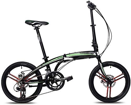 Bici pieghevoli : CXY-JOEL Bicicletta Pieghevole Mini per Bambini Bicicletta Ultraleggera da Viaggio Mini Adatta per la Guida in Bici da Città (Colore: Nero Rosso, Dimensioni: 20 Pollici), Verde Nero