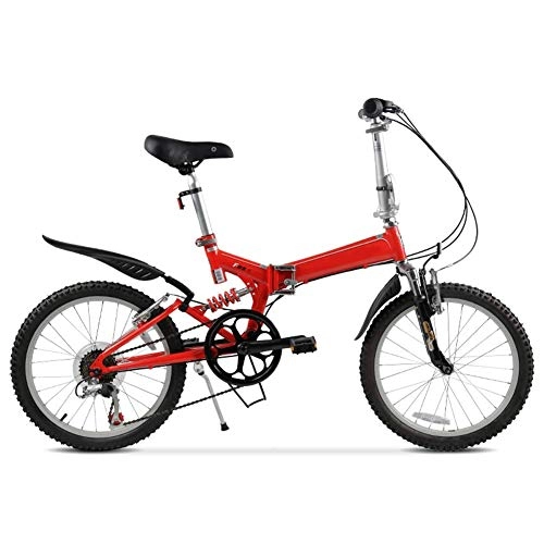 Bici pieghevoli : CXY-JOEL Bicicletta Pieghevole per Bambini Adulti Mini Bici da Viaggio Ultraleggera Adatta per Andare in Mountain Bike in Città (Colore: Bianco), Rosso