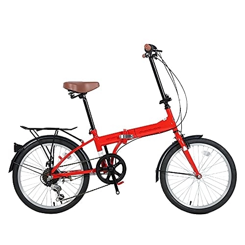 Bici pieghevoli : DODOBD Bicicletta Pieghevole 20 Pollici, Bici Pieghevole con 6 velocità Variabile, Telaio in Acciaio ad Alto Tenore di Carbonio Folding Bike Adatto per Adulti e Adolescenti Bici da Città