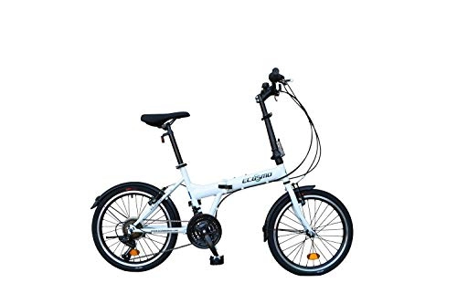 Bici pieghevoli : ECOSMO 20SF02W - Mountain bike con telaio pieghevole, lunghezza 50, 80 cm, con cambio Shimano a 6 velocità
