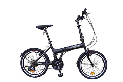 Bici pieghevoli : Ecosmo, bicicletta pieghevole da città, 6 velocità, 20F01BL, 50, 80 cm
