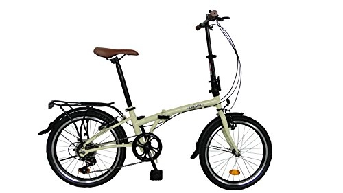 Bici pieghevoli : Ecosmo, bicicletta pieghevole da città, 6 velocità, 20F01CR, 50, 80 cm