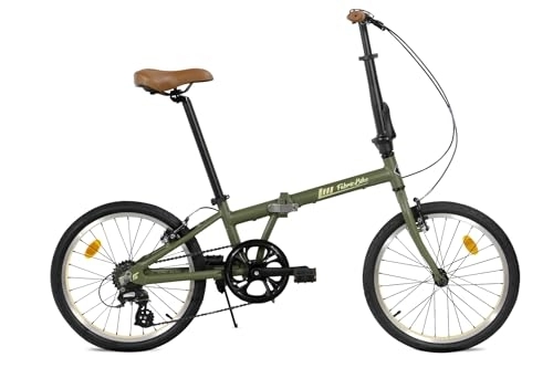 Bici pieghevoli : FabricBike Folding Pieghevole in Alluminio, 20", Bicicletta Single Speed, 3 Colori (Cayman Green 7 SPEED)
