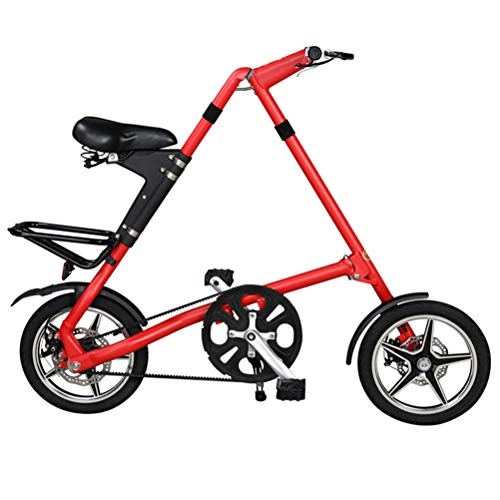 Bici pieghevoli : FASD Folding Bike, Leggero Telaio in Alluminio, 16" Pieghevole Biciclette per Adulti a rotelle di Strada della Bicicletta Doppio Freno a Disco a Colori Biciclette Nero / Bianco / Rosso, Rosso