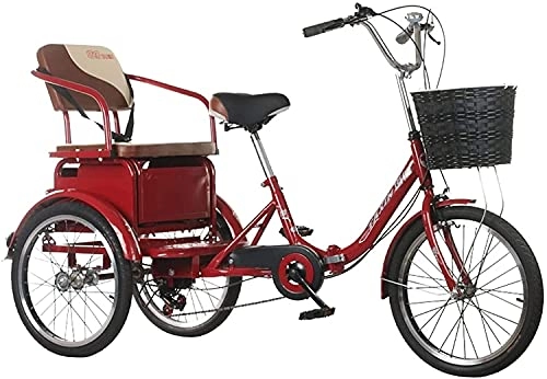 Bici pieghevoli : Foldable Adult Tricycles 6 Speed Adult Trikes 20 inch 3 Wheel Bikes for Adults with Cargo Basket for Recreation Shopping
