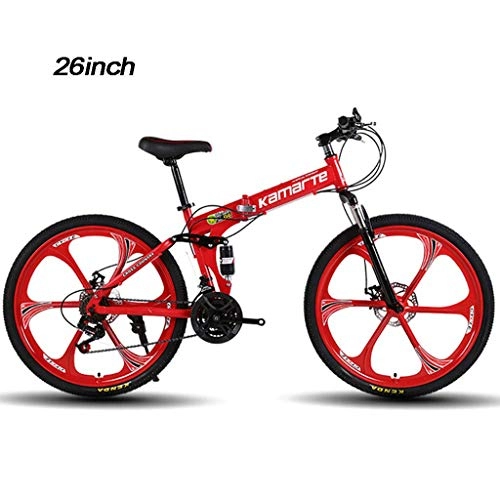Bici pieghevoli : Folding City Bike Bicicletta, 26 pollici in acciaio Bike apribile bicicletta Ultra Variable Light Speed, acciaio al carbonio Telaio, Studente di Road Bike AQUILA1125 ( Color : Red , Size : 24 speed )