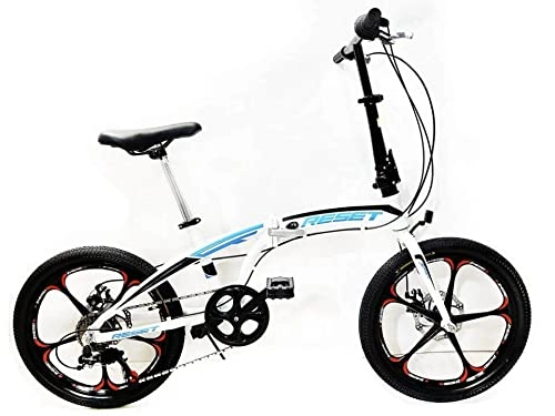 Bici pieghevoli : giordano shop Bicicletta Pieghevole 20" in Alluminio Ruote in Lega Bianco e Azzurro