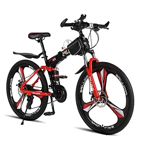 Bici pieghevoli : GUOE-YKGM Adulti Folding Mountain Bike for Gli Uomini / Donne 24 velocità Bicicletta Pieghevole Sospensione Totale MTB Biciclette 26 Pollici Ruote