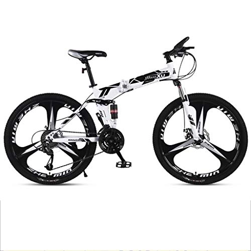 Bici pieghevoli : GXQZCL-1 Bicicletta Mountainbike, 26inch Mountain Bike, Pieghevole Acciaio al Carbonio Biciclette Frame, Full Suspension e Dual Freno a Disco, 21 velocit, 24 velocit, 27-velocit MTB Bike