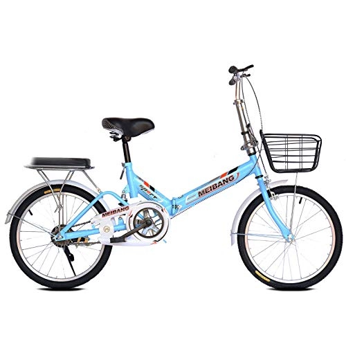 Bici pieghevoli : HELIn Bicicletta Bicicletta Mini Portatile Uomini e Donne in Sella per Lavorare Comfort Speed Wheel Folding Bike Bicicletta Casual per Uomo Donna Bicicletta Pieghevole Leggera Casual (Color : Blue)