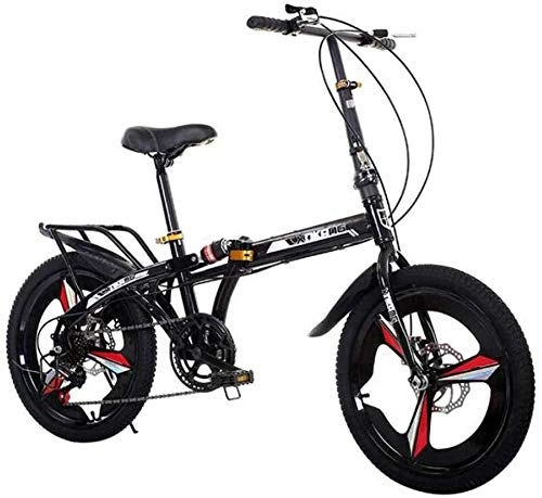 Bici pieghevoli : HFFFHA Folding Bike - 20 Pollici Comfort con Freni Coaster Pieghevole City Bike Bicicletta for Adulti Donne degli Uomini Teens Unisex, con Regolazione del Manubrio e Sedile Pieghevole Pedali