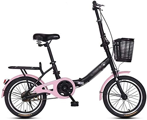 Bici pieghevoli : HLZY Studente di Bici dell'automobile compatta Pieghevole Outroad del Portatile Pieghevole Bici Donne Biciclette for Uomo Donna (Color : Pink, Size : 20 Inches)