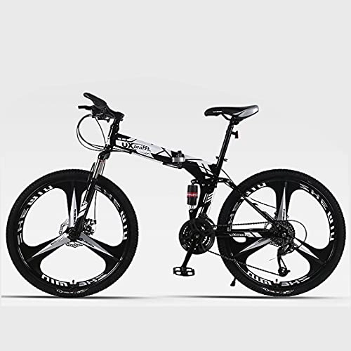 Bici pieghevoli : Hmvlw Bicicletta portatile Bicicletta pieghevole a velocità variabile da 26 pollici, doppia assorbimento d'urti ruota integrata, bicicletta da commutatore portatile in acciaio al carbonio per uomini e