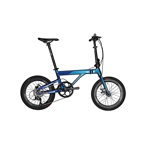 Bici pieghevoli : IEASEzxc Bicycle Bicicletta, 20 "Bici pieghevole in lega di alluminio 9 velocità pieghevole bicicletta (Color : Green blue, Size : 20 inches)