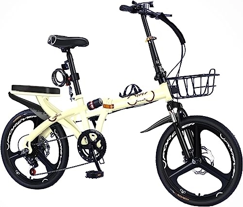 Bici pieghevoli : JAMCHE Bici pieghevoli Mountain Bike Bicicletta pieghevole a 7 velocità Altezza regolabile, Acciaio ad alto tenore di carbonio con freno a disco Bicicletta pieghevole, per adolescenti adolescenti