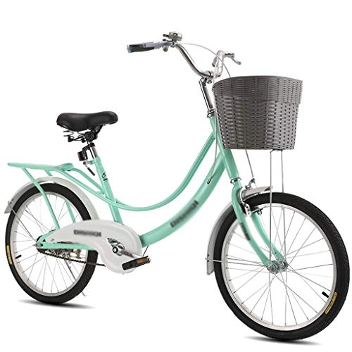 Bici pieghevoli : Jixi di Donne Biciclette in Giovani Portable Bike Acciaio al Carbonio Telaio della Bicicletta 20 Pollici Bicicletta (Color : Green, Dimensione : 20in)