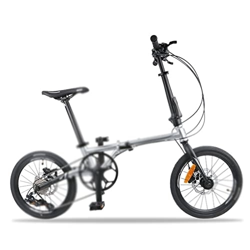 Bici pieghevoli : KOOKYY Bicicletta pieghevole a 9 velocità bicicletta in acciaio al cromo molibdeno freno pieghevole bici pieghevole 16 pollici 349 scooter (colore: bianco, dimensioni: 9)